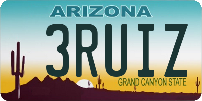 AZ license plate 3RUIZ