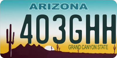 AZ license plate 403GHH