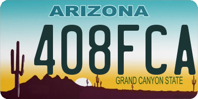 AZ license plate 408FCA