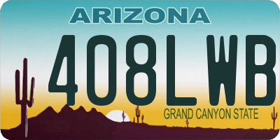 AZ license plate 408LWB