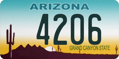 AZ license plate 4206