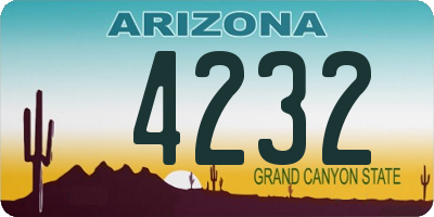 AZ license plate 4232