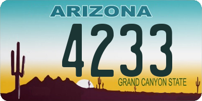 AZ license plate 4233