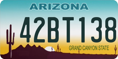 AZ license plate 42BT138