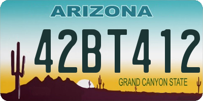 AZ license plate 42BT412