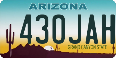 AZ license plate 430JAH