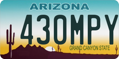 AZ license plate 430MPY