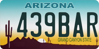 AZ license plate 439BAR