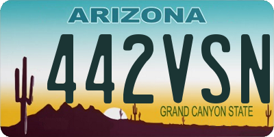 AZ license plate 442VSN