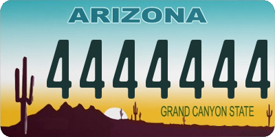 AZ license plate 4444444