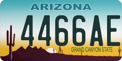 AZ license plate 4466AE