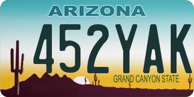 AZ license plate 452YAK