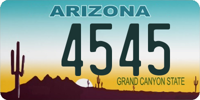 AZ license plate 4545