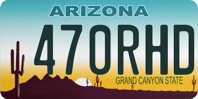 AZ license plate 470RHD