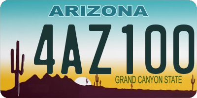 AZ license plate 4AZ100