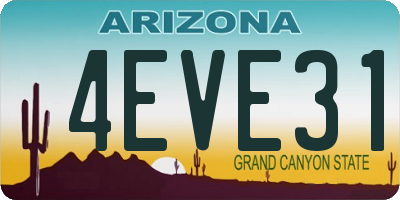 AZ license plate 4EVE31