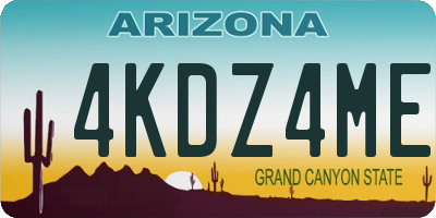 AZ license plate 4KDZ4ME