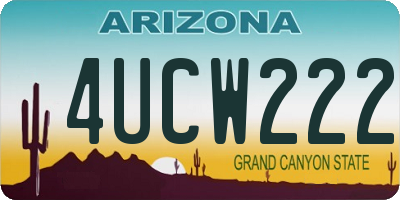 AZ license plate 4UCW222