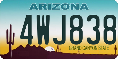 AZ license plate 4WJ838