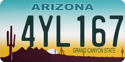 AZ license plate 4YL167