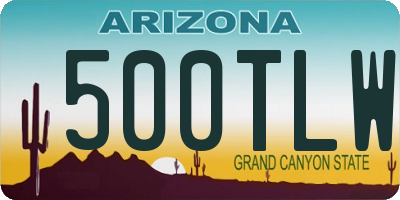 AZ license plate 500TLW