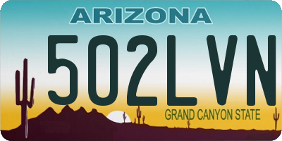 AZ license plate 502LVN