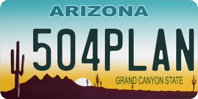 AZ license plate 504PLAN