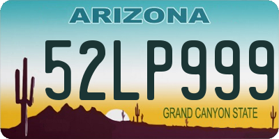 AZ license plate 52LP999