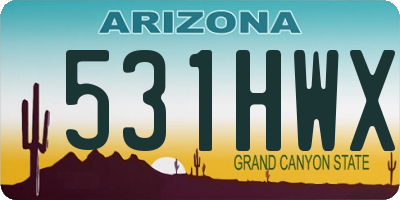 AZ license plate 531HWX