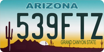 AZ license plate 539FTZ