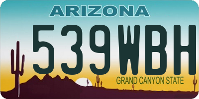 AZ license plate 539WBH