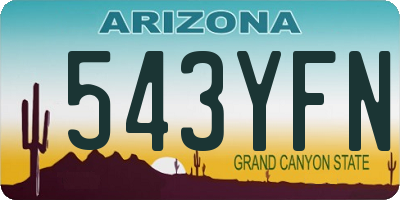 AZ license plate 543YFN