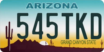 AZ license plate 545TKD