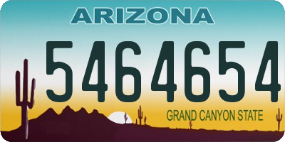 AZ license plate 5464654