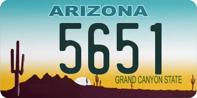 AZ license plate 5651