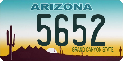 AZ license plate 5652