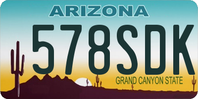 AZ license plate 578SDK