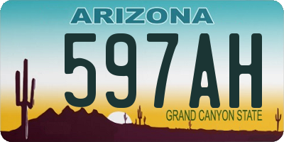 AZ license plate 597AH