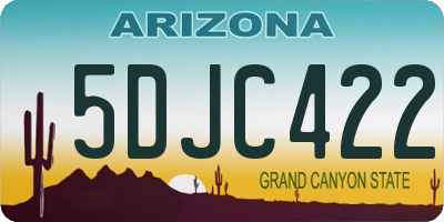 AZ license plate 5DJC422