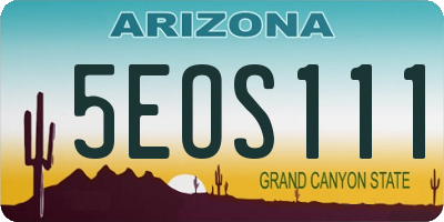 AZ license plate 5EOS111