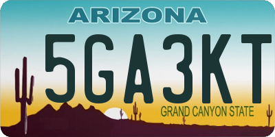 AZ license plate 5GA3KT