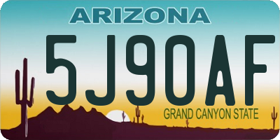 AZ license plate 5J90AF