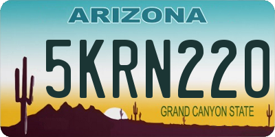 AZ license plate 5KRN220