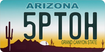 AZ license plate 5PTOH