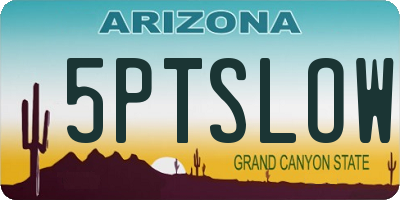 AZ license plate 5PTSLOW