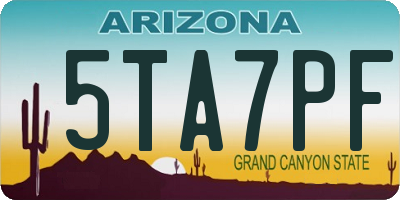 AZ license plate 5TA7PF