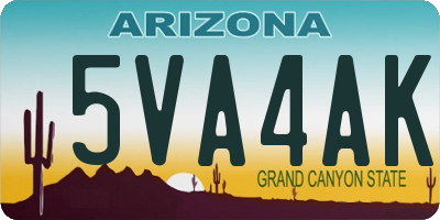 AZ license plate 5VA4AK