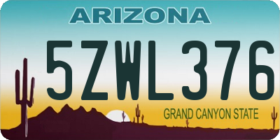 AZ license plate 5ZWL376