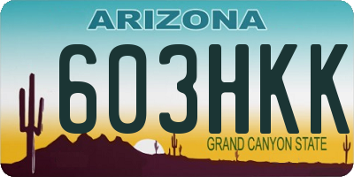 AZ license plate 603HKK