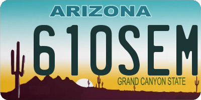 AZ license plate 610SEM